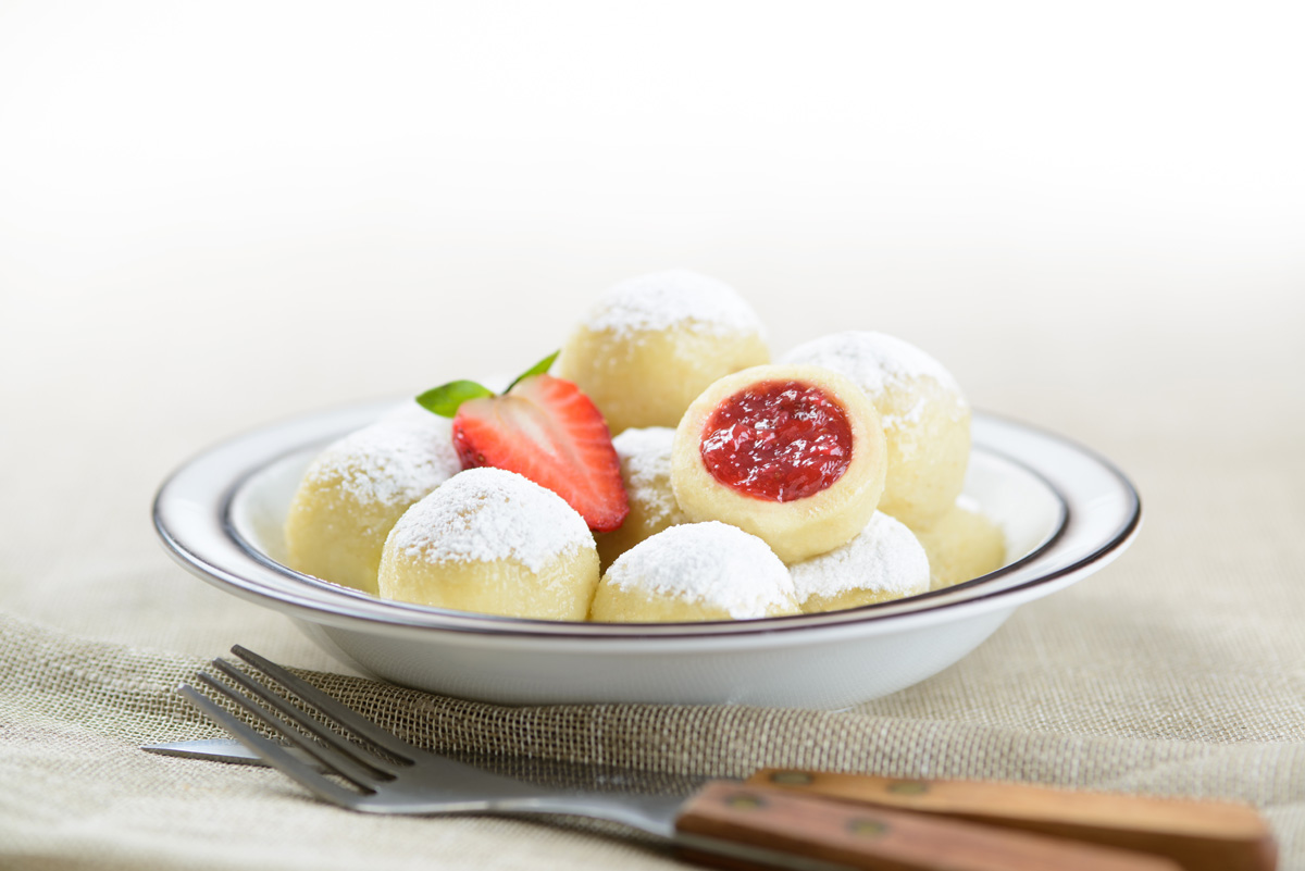 Dumplings with a strawberry filling