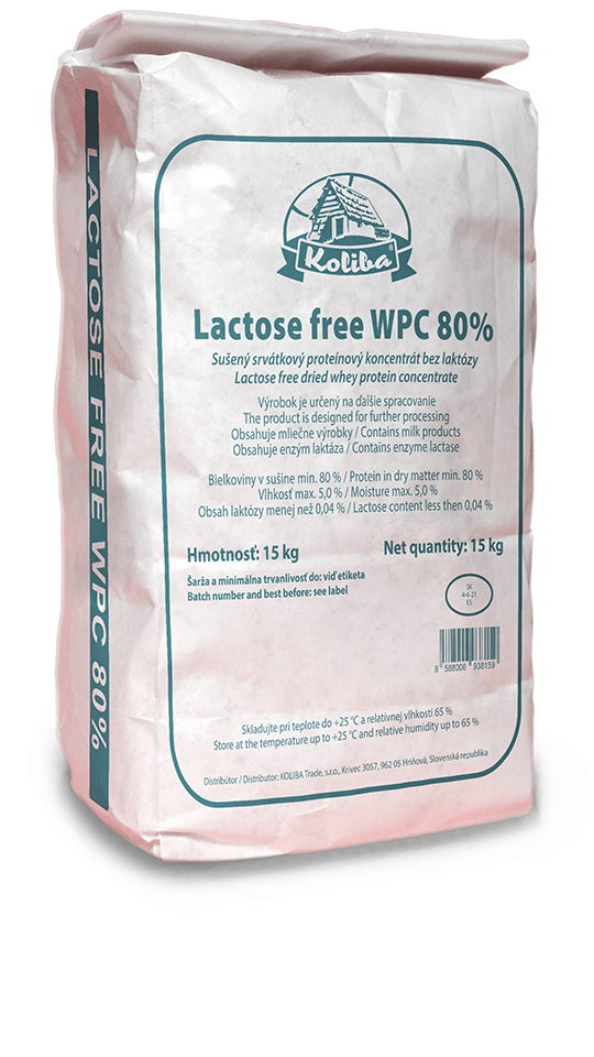 WPC 80% Lactose free dried whey protein concentrate