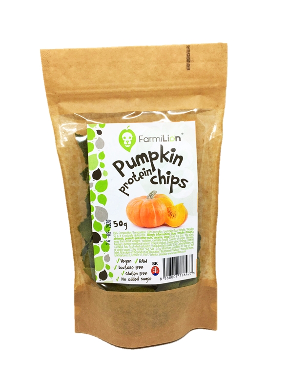 Pumpkin Protein Chips 100% VEGAN, 56% Protein RAW 50g